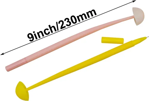 Miniatura 2 de Maydahui 20 bolígrafos de punta redonda con forma de hongo de silicona suave, flexible, de gel negro, con forma de medusa, para suministros