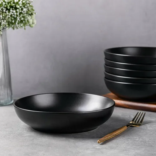 Miniatura 5 de AmorArc Juego de 4 cuencos de cerámica para pasta de 8.5 pulgadas, cuencos grandes de 32 onzas para cocina, cuencos anchos para pasta, ensalada