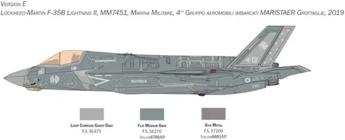 Miniatura 21 de Italeri -2810 F-35 B Lightning II Versión STOVL, escala 1:48, kit de modelo, modelo de plástico para montar, modelado, multicolor, IT2810