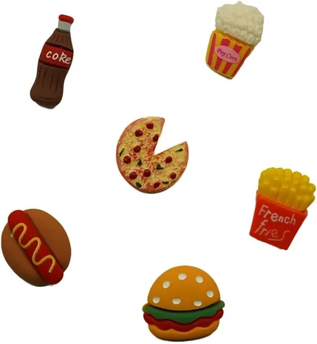 Miniatura 4 de Botones Galore - Juego de adornos con parte trasera plana, 25 resinas para alimentos y 75 accesorios, 100 piezas