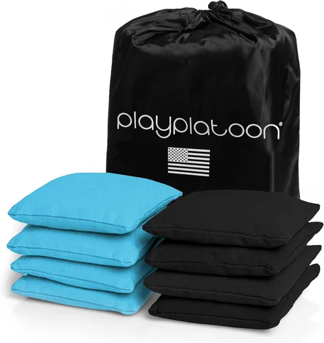 Miniatura 35 de Bolsas de cornhole de tela de pato resistentes a la intemperie premium de Play Platoon - Juego de 8 bolsas de frijoles para juego de Corn Hole