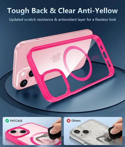 Miniatura 285 de FNTCASE Funda para iPhone 13 Pro-Max: Fundas magnéticas transparentes compatibles con Magsafe Slim anti amarillamiento protección contra caídas
