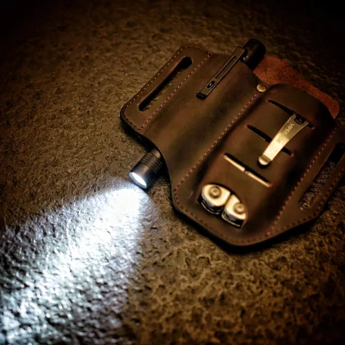 Miniatura 7 de VIPERADE PJ8+PJ11 funda de cuchillo de cuero, funda de linterna, funda de mutitool