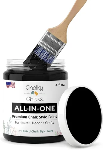 Miniatura 49 de Chalky Chicks - Pintura mate a la tiza, no requiere lijado, 4 onzas líquidas, color gris oscuro (Gun Metal Gray), para muebles, pintura sin Gris