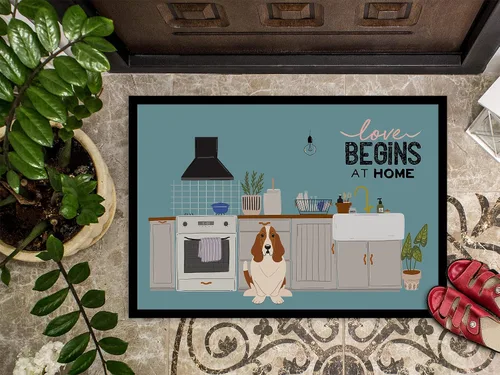 Miniatura 3 de Caroline's Treasures CK7725MAT Basset Hound - Tapete para puerta delantera, 18 x 27 pulgadas, tapete para interior y exterior, antideslizante