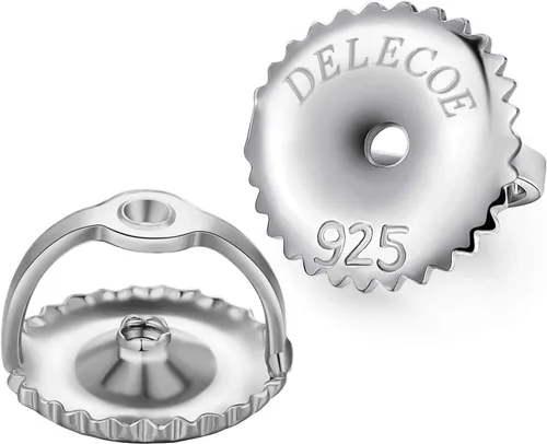 Miniatura 11 de DELECOE 2 pares de aretes de oro con tornillo para poste roscado de 0.032"/20 calibre, repuestos de aretes de plata de ley chapados en oro de 14