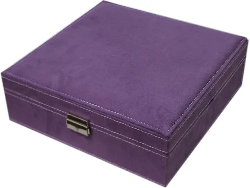 Miniatura 2 de Joyero de dos capas con tela con pelusas, organizador, caja exhibidora para almacenamiento con cerradura
