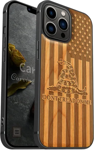 Miniatura 15 de Carveit Funda magnética de madera para iPhone 13 [madera natural y TPU suave] Funda protectora de madera única a prueba de golpes compatible