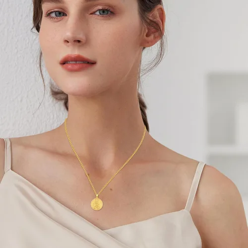 Miniatura 321 de Collar con colgante de plata de ley 925 con medalla de San Patrón, joyería religiosa para hombres y mujeres, con cadena de acero inoxidable 316L