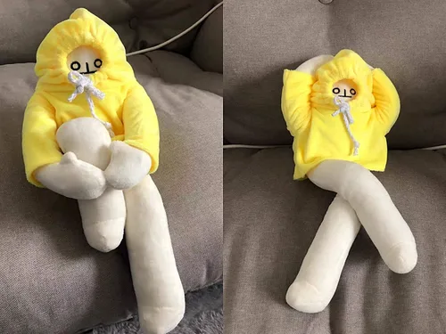 Miniatura 5 de Juguete de Peluche Hombre Banana, Muñeco Extraño Hombre Banana de 16 Pulgadas con Imán, Divertido Juguete de Descompresión Articulable de Animales