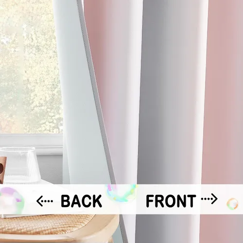 Miniatura 3 de NICETOWN Cortinas opacas arcoíris para niños, para dormitorio de princesa, sala de juegos, cortinas degradadas con aislamiento térmico y parte