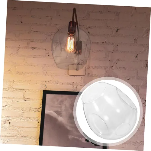 Miniatura 8 de Housoutil Pantalla de cristal transparente, pantalla de cubierta de luz, cubierta de lámpara de globo de burbujas, reemplazo de globo de lámpara