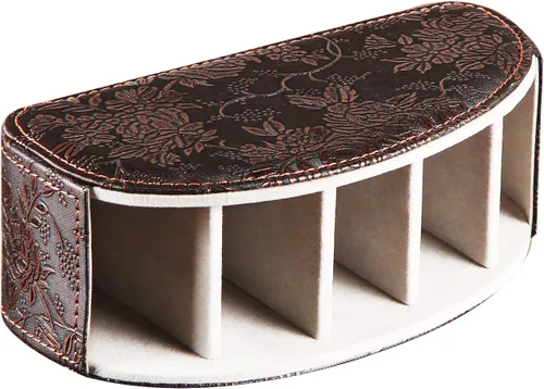 Miniatura 4 de Soporte de cuero para control remoto, organizador universal de control remoto de TV con 5 compartimentos, organizador de escritorio o mesita