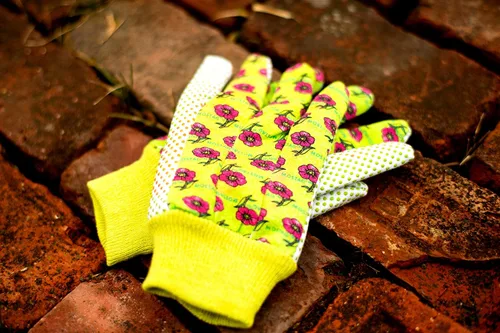 Miniatura 11 de Guantes de jardinería para mujer, jersey de algodón suave, estampado floral, agarre de puntos de PVC, cómodos y duraderos, multicolor, verde, rojo