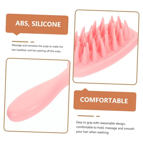 Miniatura 5 de Mikinona Cepillo de champú de mango largo, depurador de cuero cabelludo para cabello largo, masajeador de cabello, peine para caspa