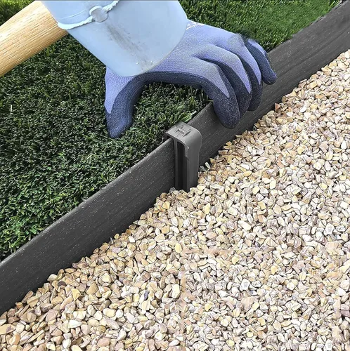 Miniatura 4 de Paquete de 50 estacas de jardín de 10 pulgadas, estacas de plástico resistentes para carpa, estacas de anclaje para bordes, terrazas, tablas Negro