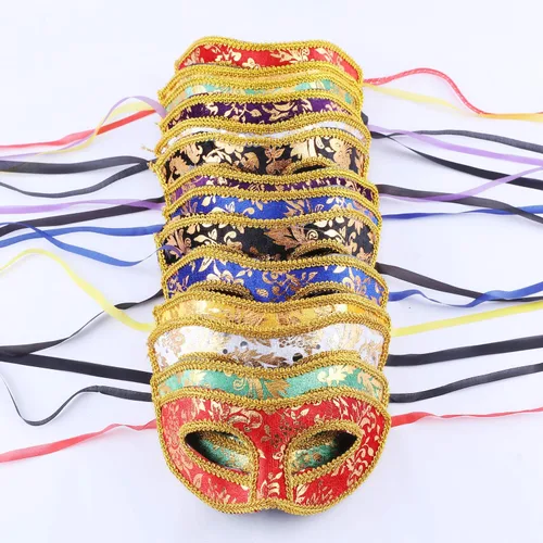 Miniatura 9 de Youthful 14 máscaras retro unisex, máscaras de media cara, máscaras para fiesta, máscaras venecianas vintage, máscaras de baile de graduación