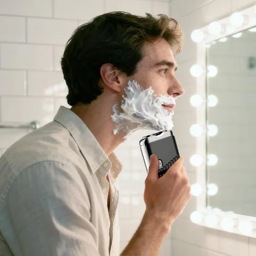 Miniatura 6 de Mini Electric Shaver, 2026 New Dual Head Waterproof Rechargeable Razor Mini Wet Dry Shaving Razor for Travel Home (Black)