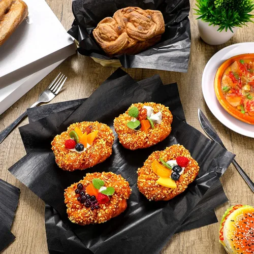 Miniatura 3 de Estune 240 hojas de papel para delicatessen de 12 x 12 pulgadas, hojas de papel sándwich de cera seca, a prueba de aceite, para cestas de alimentos