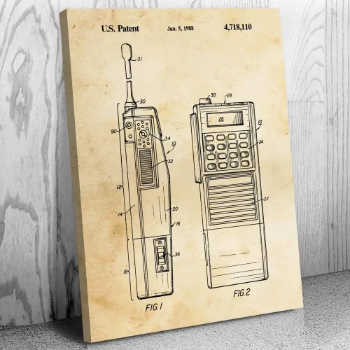 Miniatura 3 de Patent Earth Two Way Radio Canvas Print, Police Gift, Walkie Talkie, Radio Blueprint, Law Enforcement Art, Radio Operator Gift Black Chalkboard