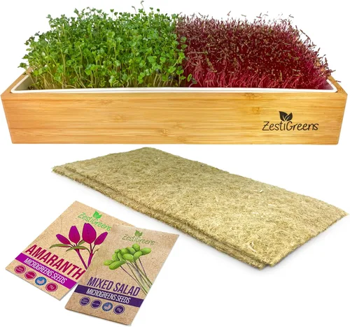 Miniatura 9 de Kit de cultivo de microgreens de riego automático, la forma más fácil de cultivar microverduras frescas en casa. Incluye bandeja reutilizable