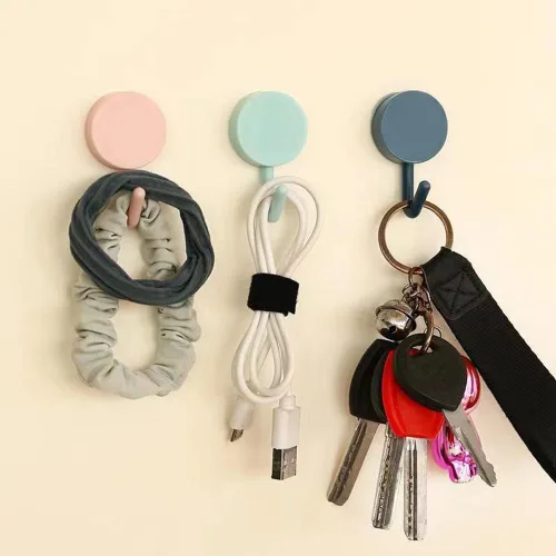 Miniatura 5 de Paquete de 6 ganchos adhesivos, bonitos ganchos para llaves para decoración de pared, para colgar sombrero, toalla, llave, gancho de toalla