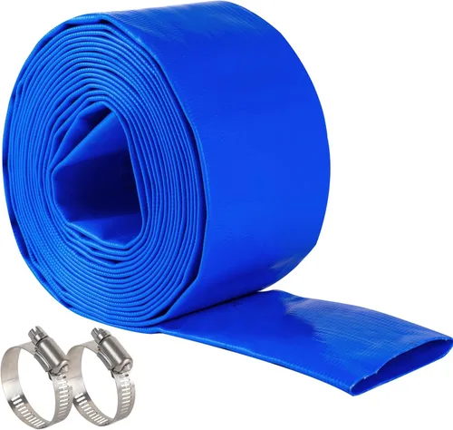 Miniatura 18 de Manguera de retrolavado de piscina de 1-1/2 pulgadas x 50 pies, manguera de descarga de agua plana de PVC reforzado de alta resistencia negra