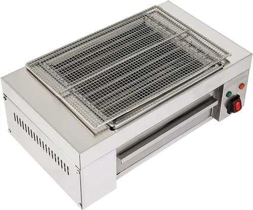 Parrilla eléctrica para barbacoa, parrilla eléctrica profesional de 1500 W, parrilla de mesa de campamento, parrilla de acero inoxidable para uso