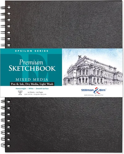 Miniatura 3 de Stillman & Birn Epsilon Series Cuaderno de bocetos encuadernado con alambre, 7 x 10 pulgadas, 5.29 oz/m², papel blanco, superficie lisa