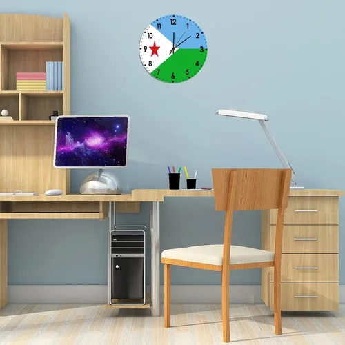 Miniatura 24 de Cheyan Reloj de pared con bandera de Canadá de 12 pulgadas, silencioso, sin tictac, de PVC, funciona con pilas, reloj redondo decorativo, regalo