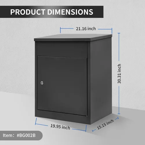 Miniatura 2 de Ydocabinit Cajas de entrega de paquetes para exteriores, Buzón extra grande para paquetes, Buzón de paquetes de acero galvanizado, Buzón de pared
