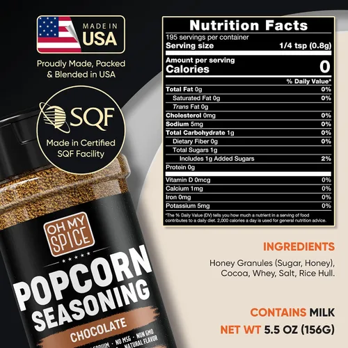 Miniatura 2 de Popcorn Seasoning Chocolate Powder Mix - Gluten Free & Low Sodium Cocoa Powder Blend Popcorn Flavoring Seasoning. Healthy Movie Night Theater Pop