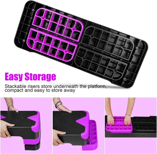 Miniatura 4 de Adjustable Exercise Workout Aerobic Stepper Step Platform Trainer