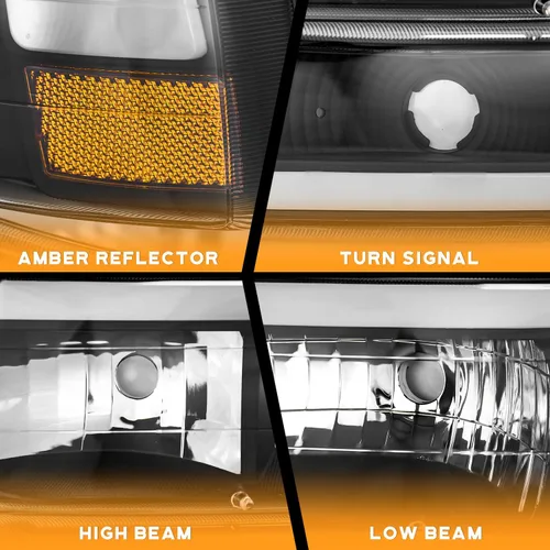 Miniatura 3 de WEELMOTO Juego de faros delanteros para 99-02 Chevy Silverado 1500 2500; para 01-02 Silverado 1500HD 2500HD 3500HD; para 00-06 Tahoe Suburban 1500