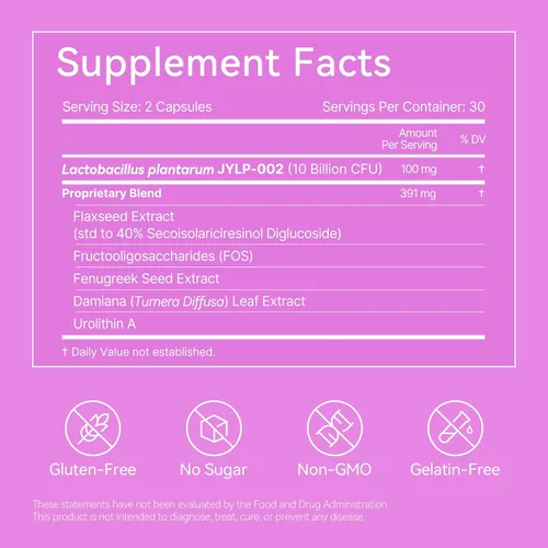 Miniatura 7 de LAIFE Probióticos vaginales prémium para mujeres, 10B UFC + Urolitina A para la salud vaginal, apoya el equilibrio del pH, bienestar femenino