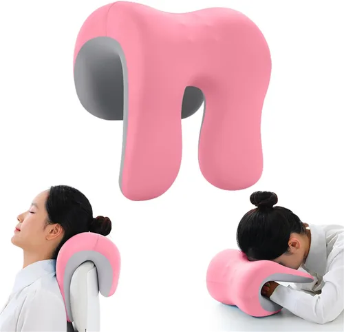Miniatura 9 de chislim Soporte de cuello para silla de oficina, almohada de escritorio de espuma viscoelástica para siesta, funda lavable, se adapta a la mayoría