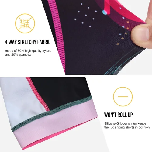 Miniatura 6 de FitsT4 - Pantalones cortos de ciclismo para niños y niñas, pantalones cortos de triatlón acolchados para jóvenes con bolsillos