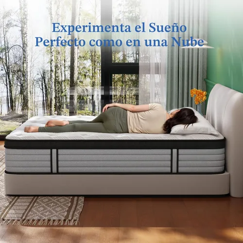 Miniatura 7 de Colchón NeoDream Queen de 12 pulgadas, colchón híbrido con espuma viscoelástica y resortes de bolsillo individuales, colchón Queen en una caja