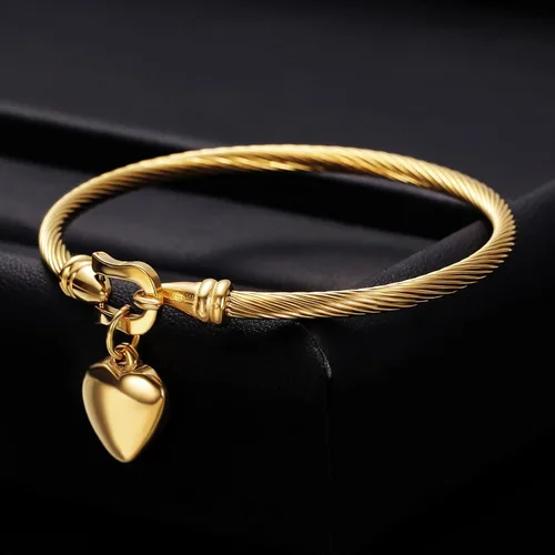 Miniatura 3 de Gleamart Pulsera de cable para mujer de acero inoxidable trenzado con cierre de gancho