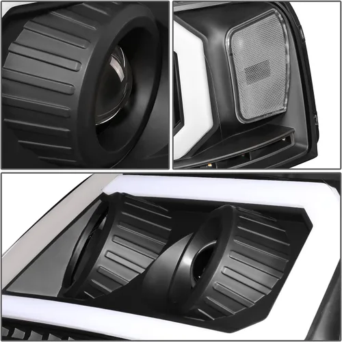 Miniatura 7 de DNA MOTORING HL-HPL-F15004-BK-CL1 - Faros delanteros negros de repuesto para 04-08 F-150 06-08 Mark LT secuencial persecución ámbar LED señal de giro