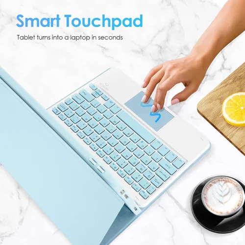 Miniatura 2 de LAMA Funda con Teclado Touchpad para iPad (A16) 11ª generación 2025/10ª generación 2022, funda tipo folio con soporte para lápiz, trackpad