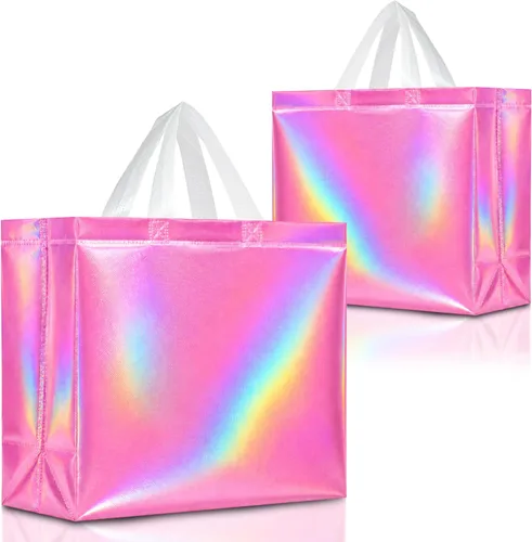 Miniatura 8 de Nush Nush Bolsas de regalo extragrandes de colores mixtos, juego de 12 bolsas de regalo extragrandes reutilizables de colores surtidos con asas