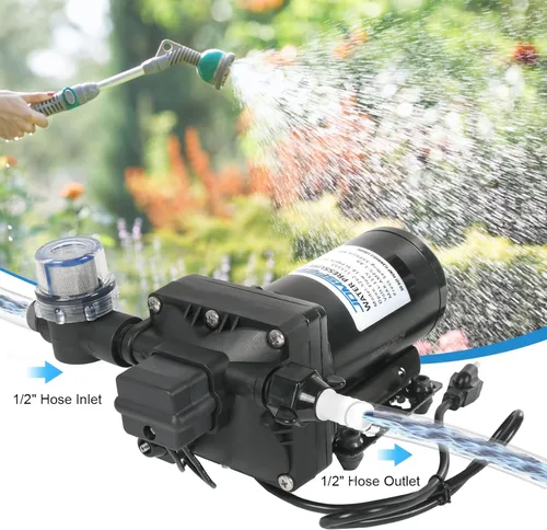 Miniatura 2 de DICMIC 5.0 GPM 115V AC 55 PSI Revolution Bomba de agua con interruptor de presión compatible con cámper, RV, ducha, rociador