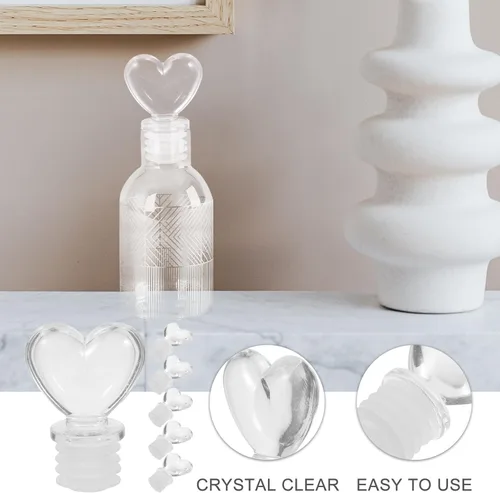 Miniatura 3 de Tapones para botellas de vino, 6 unidades, tapones decorativos en forma de corazón, para licores, bebidas, bodas, cata de vinos, eventos, fiestas