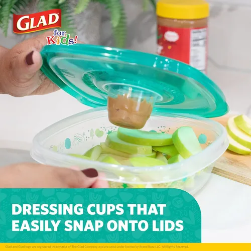 Miniatura 4 de Glad para Niños GladWare - Paquete variado, recipientes de almacenamiento de alimentos para el regreso a la escuela con tapas, tamaños mixtos