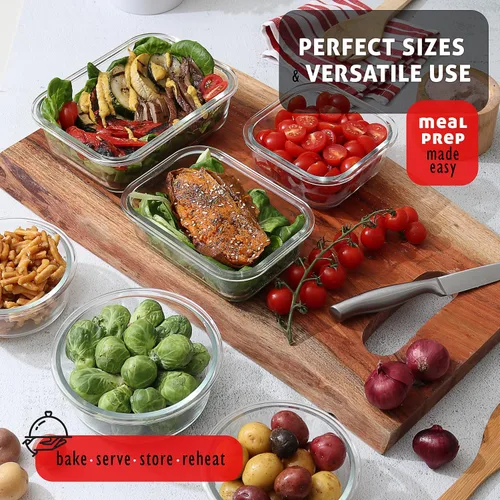 Miniatura 9 de Nestlé 24 piezas (12 contenedores herméticos aptos para congelador, 12 tapas), contenedores de almacenamiento para despensa y cocina, contenedores