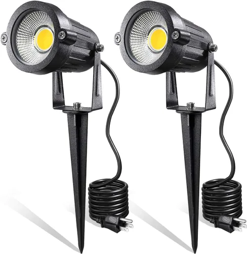 Miniatura 11 de Luces LED de paisaje, 5 W 120 V CA para caminos al aire libre, jardín patio, luz de inundación impermeable IP65, foco al aire libre con estaca