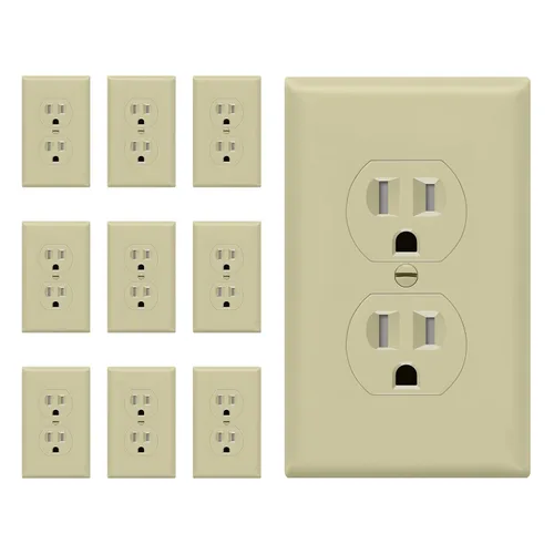 Miniatura 32 de ENERLITES Toma de corriente dúplex, tomacorrientes eléctricos de pared resistentes a manipulaciones, grado residencial, 3 cables, autoconexión a