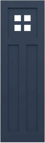 Miniatura 5 de Persianas de montaje fijo de PVC de San Antonio de 18 pulgadas de ancho x 26 pulgadas de alto, color azul noche sin estrellas