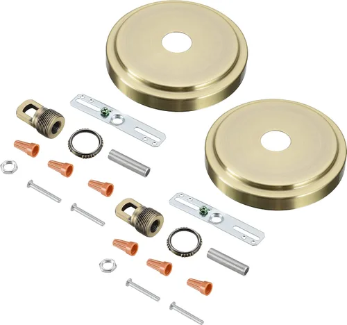 Miniatura 16 de Aspen Creative 21508-11 - Kit de lámpara de araña de transición y toldo con bucle para cuello, bronce aceitado, diámetro de 5-1/2 pulgadas, orificio
